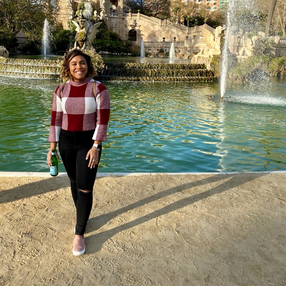 Cropped checkered sweater